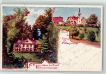 4102 Binningen 1899 - Kirche zu St. Margarethen Gasthaus Kaffeewirtschaft