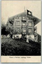 8825 Hütten 1909 Foto AK Pension Laubegg