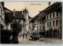 3380 Wangen an der Aare 1914 Gebrauchsspuren Brunnen