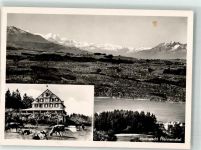 Pfannenstiel Foto AK Foto Oetiker Hotel Hochwacht Kühe