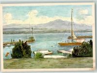 Nyon sign. Bohny-Baur Strand Pro Infirmis Schweiz Künstlerkarte