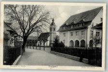 4914 Roggwil BE 1943 Foto AK Kirche Pfarrhaus Schulhaus