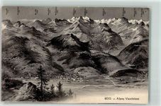 1860 Aigle - Vogelschau Alpes Vaudoises