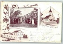 2545 Selzach 1901 Gebrauchsspuren Hochzeit Gruppenfoto Kirche Lithographie