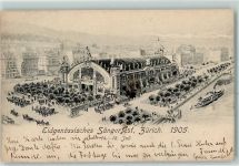8000 Zürich 1905 Karte beschädigt Eidgen. Sängerfest Künstlerkarte