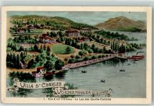 6045 Meggen 1913 Künstlerkarte Villa St. Charles Vordermeggen