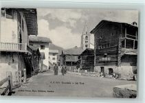 1983 Evolène 1903 - Strassenansicht mit Kirchturm, Verlag J.J. Nr. 7071, gute Erhaltung AK