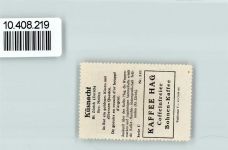 8700 Küsnacht ZH - Vignette Wappen Kaffee Hag ca 1920-1940