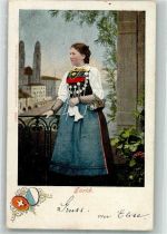 8000 Zürich 1902 Foto AK Tracht Frau