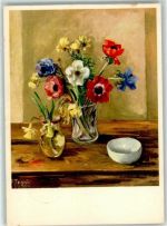 Zürich Anemonen Bouquet sign. P Togni Ort laut Künstler Pro Infirmis Schweiz Künstlerkarte