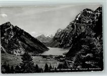 8750 Klöntal - Der Klöntalersee von der Richisauer Schwanmmhöhe Gasthof Vorauen hinten am Klöntaler-See