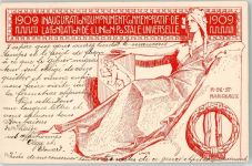 Künstlerkarte sign. Linck Gründung des Weltpostvereins 1909