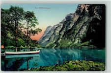 8750 Klöntal Gebrauchsspuren See Ruderboot