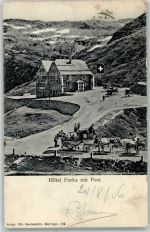 Furka 1906 - Hotel Furka mit Post Postkutsche