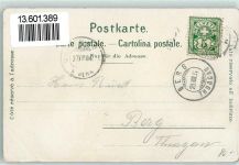 Gurten Kulm 1904 Lithographie Gurten-Festhalle Altes Gurten-Restaurant Neue Etablissement Kur-Hotel Station Gurten-Kulm Station Wabern der elektr. Gurtenbahn