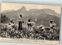 1833 Les Avants 1910 Foto AK Tracht La Saison des Narcisses