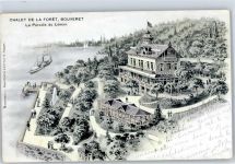 1897 Bouveret 1902 Lithographie Hotel Dampfer