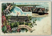 9400 Rorschach 1901 Lithographie XI. St. Gall. Kantonalsängerfest Engel mit Laute