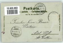 9200 Gossau SG 1901 Gebrauchsspuren Buchdruckerei Gemeindehaus Hotel Bund Lithographie