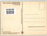 sign. Danioth Heinrich Knabe der mit Tannenzapfen spielt Pro Infirmis Schweiz Künstlerkarte