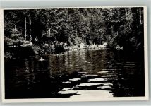 9044 Wald AR 1934 Foto AK Ort handschriftlich Schwimmbad Waldsee