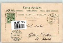 8135 Langnau am Albis 1899 Gebrauchsspuren Gasthaus Pension Felsenegg Lithographie