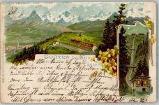 Gurten Kulm 1901 Lithographie Gurtenbahn