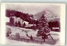1884 Villars-sur-Ollon Gebrauchsspuren Winter Grandhotel du Park Queen´s Hotel