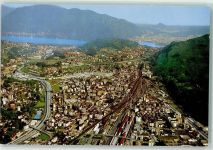 6830 Chiasso Foto AK Fliegeraufnahme Photoswissair Bahnhof