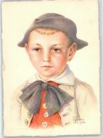 8157 Dielsdorf Künstlerkarte sign. Zeller, E. Wehntalertracht Kind Pro Juventute