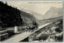 Klausenstrasse Foto AK Postkutsche Klausenstrasse Grenze Uri Glarus