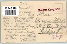 7432 Zillis-Reischen 1915 - Feldpost Sanitäts-Komp. IV/6