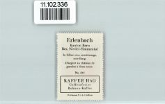 3762 Erlenbach im Simmental - Vignette Wappen Kaffee Hag ca 1920-1940