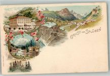 7435 Splügen Lithographie Hotel Bodenhaus