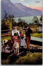 1918 Gebrauchsspuren Ziege Bauern AK