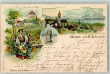 6285 Hitzkirch 1899 Lithographie Schloss Heidegg Krauer-Denkmal Schweiz. Seethalbahn Nr 4