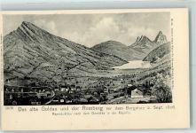 6410 Goldau Künstlerkarte Das alte Goldau und der Rossberg vor dem Bergsturz 02.09.1806 Reproduktion nach dem Gemälde in der Kapelle