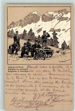 6000 Luzern Lucerne 1914 Künstlerkarte Gebirgs-Artillerie Grenzbesetzung sign. W.F. Berger Ort lt. Stempel