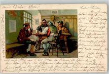 1900 - Männer Bierkrug Pfeife Zeitung