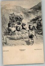 Gotthardspost v. Koller Postkutsche Schweiz 1908