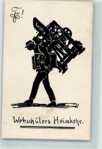 Künstlerkarte Studentika Webschülers Heimkehr