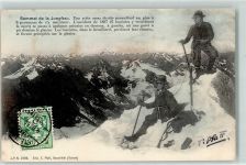 3801 Jungfraujoch 1904 - 2 Bergstieger auf dem Gipfel