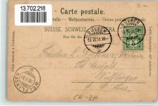 8180 Bülach 1901 BOAKC Lithographie Schulhaus Kirche Neuer Bahnhof Eisenbahn