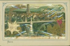 3000 Bern Berne - echtes Edelweiss hinter Folie mit Einrissen