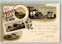 9430 St. Margrethen SG 1899 BOAKC Bahnhof Bahnhofstrasse Lithographie