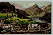 Prägedruck Depart pour les Alpes AK