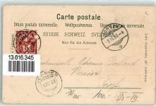 8810 Horgen 1899 Lithographie Protest. Kirche Kath. Kirche Secundarschule Schwan Verlag Künzli Nr 463