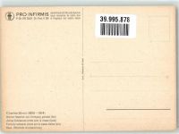 sign. Giron Charles Walliser Mädchen zum Kirchgang gerüstet Pro Infirmis Schweiz Künstlerkarte