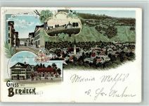 9442 Berneck 1913 BOAKC Lithographie Neue Gasse Gasthaus Zum Ochsen Ruine Rosenburg