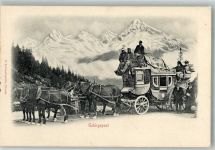 Gebirgspost Postkutscvhe schöne Aufnahme Postkutsche Schweiz 1898